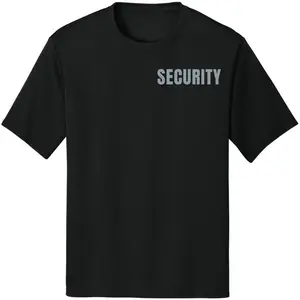 Moisture Wicking Security Printed T-Shirt | 100% Polyester Crewneck Uniform Guard Agent Shirt Sleeve Shirt