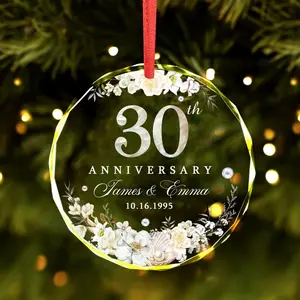 Personalized 30th Wedding Anniversary Ornament, Pearl Wedding Anniversary Gift, 30 Years Anniversary Keepsake, Couple Gift For Husband Wife, Christmas Decor