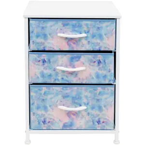 3-Drawer Chest Nightstand (Tie-dye Colors) night  stand