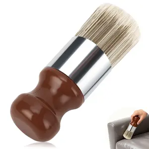 Sbarklo Salve Brush for Furniture, Leather Wood Care Cleaning Brush with Comfortable Handle, Soft Bristles Wax Brushing Tool for Home Car Interiors, Conditioning of Leather Sofas Wood Furniture