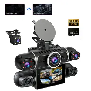 4/3 Channel Car Dash Cam 1080P HD DVR with 32GB Memory Card  support WiF iNight Vision Parking Mode 3.16-inch IPS s creen  Front Rear Left Right Cameras Front 1080, Left inner 480P, Right inner 480P, Rear 480P