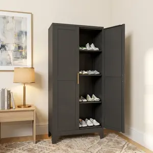 Metal Storage Cabinet - 47.2" Tall Steel File Cabinets With 2 Doors And 3 Adjustable Shelves Versatile Storage Pantry Cabinet For Home Office Warehouse Garage Or Outdoor