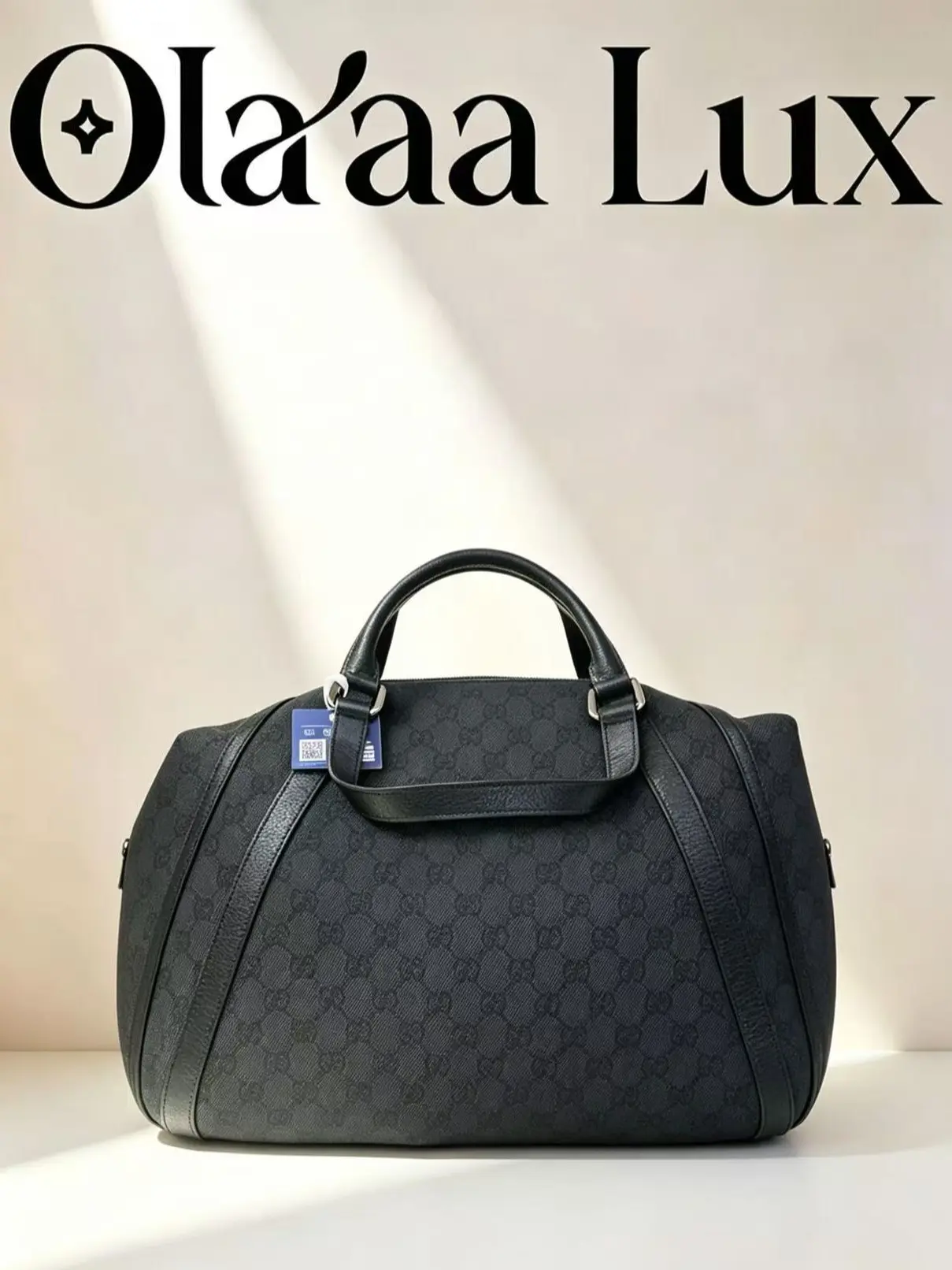 Pre-owned GUCCI Black GG Supreme Large Duffle Travel Bag 35737