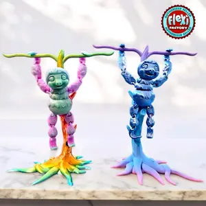 3D Printed Sloth Figurine With Matching Display Tree for Home Decoration