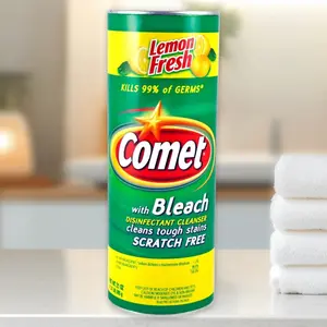 Comet Lemon Fresh Disinfectant Cleanser 21oz - Disinfectant Cleanser, Lemon Fresh, 21oz, with Bleach, for Tough Stains, Multi-Surface
