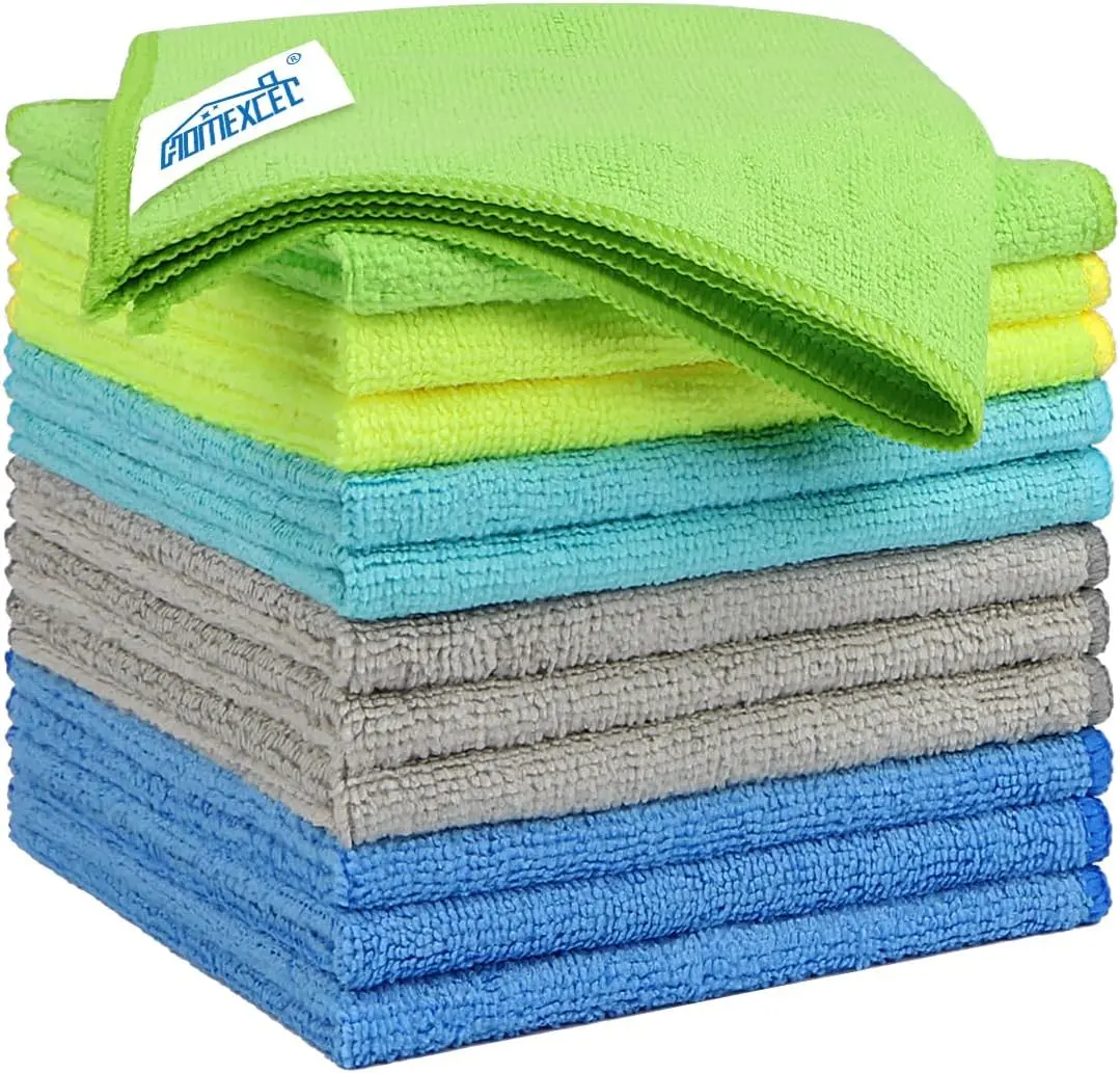Microfiber Cleaning Cloths 12 Pack, 12.5 x 12.5 Inch Microfiber Towel for Cars, Ultra Absorbent Cleaning Rags, Lint Free Cleaning Towels for Household, Kitchen, Window, and Car, Multicolor