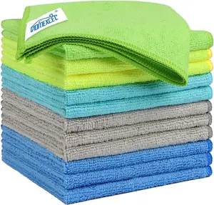 Microfiber Cleaning Cloths 12 Pack, 12.5 x 12.5 Inch Microfiber Towel for Cars, Ultra Absorbent Cleaning Rags, Lint Free Cleaning Towels for Household, Kitchen, Window, and Car, Multicolor