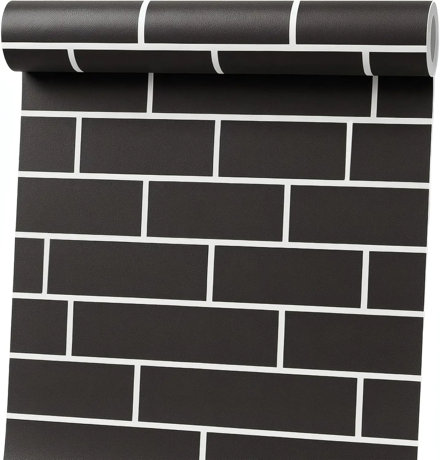 Black Brick Peel and Stick Wallpaper Removable Faux Subway Tile Contact Paper for Kitchen Backsplash and Living Room