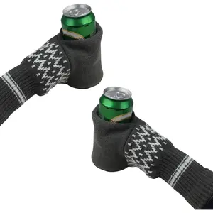 Knit Stitched Insulating Beer Mitten Gloves 2Pcs, Drink Mitt Holder Keeps Hand Warm and Drink Cold, Ideal for Beer Beverage New Year Christmas Party Favors