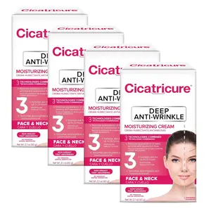 Cicatricure Deep Anti-Wrinkle Face & Neck Cream, 4 Pack, Reduces the Appearance of Wrinkles from 1st Use, Face Moisturizer, Anti-Aging Face Cream, Non-Greasy Wrinkle Cream for Women, Neck Cream, 2.1 Ounces