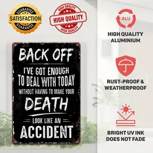 1pc Humorous Warning Aluminum Sign - 8x12 Inch Funny Wall Decor with Sarcastic Message, Rustic Vintage Metal Art for Home Office Bar Garage, No Electricity Needed, Wall-Mounted Durable Decoration, Metal Wall Decor, Distressed Design, Easy M