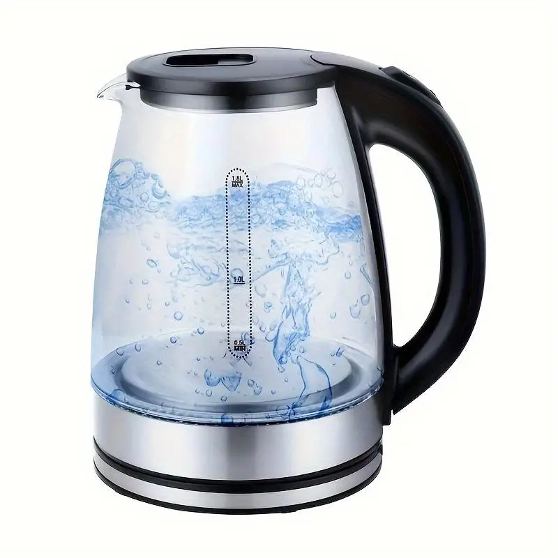Powerful 110V Electric Kettle Water Boiler, High Borosilicate Glass Electric Kettle, Household Fast Boil Water Boiler, Kitchen Appliances for Home Use