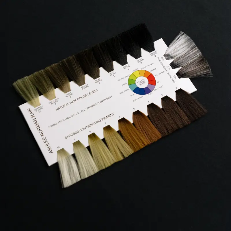 Hair Coloring Consultation and Formulation Swatch Card - Universal Level System Chart