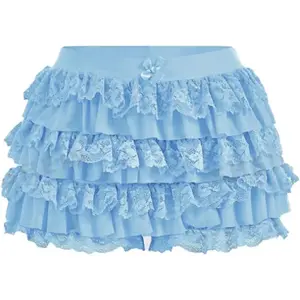 Women Y2k Little Bo Peep Frilly Skirt Cute Lolita Bloomers Layered Ruffle Shorts Lace Micro Dorothy Boy Shorts Soft