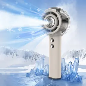 Portable Fan Handheld Mini Fan, High Speed ​​Cooling Fan 10 Hours Battery Life, USB Rechargeable, Mist Fan, Beach, Travel, Camping, Vacation Necessities Gift for Men and Women (Beige)