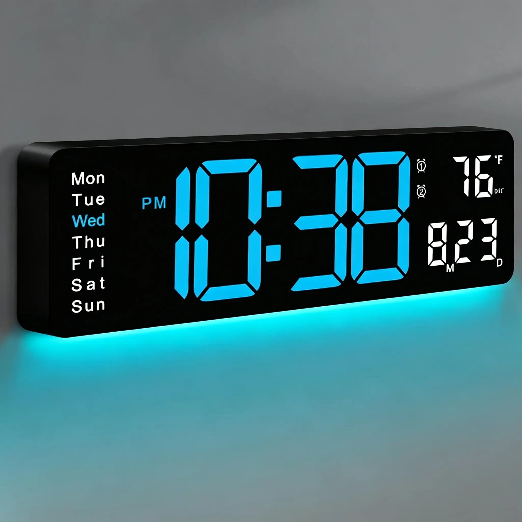LED Digital Clock with Mount, Switch, USB Port, Large Dimmable Display, Countdown, DST, Date, Week, Temperature, Modern House Decor for Bedroom, Office, College Dorm, Aesthetic Room Decor Gift, College Dorm Decor #sohochic