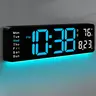LED Digital Wall/Mounted Clock with Switch, USB Port, Large Dimmable Display, Timer, Countdown, DST, Date, Week, Temperature - Desk Accessories, Home Decor Modern Gift for Bedroom