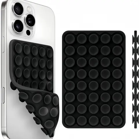 Silicone Suction Cup Double-Sided Multipurpose Smartphone Stand - Universal Cellphone Mount, Adhesive-Free, Multi-Surface Grip, Strong Non-Slip Mobile Accessory for Selfies, Videos (Fits iPhone & Android), Multipurpose Phone Holder, Nonslip, Accessories,,