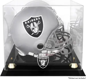 Las Vegas Raiders Golden Classic Helmet Display Case with Mirrored Back