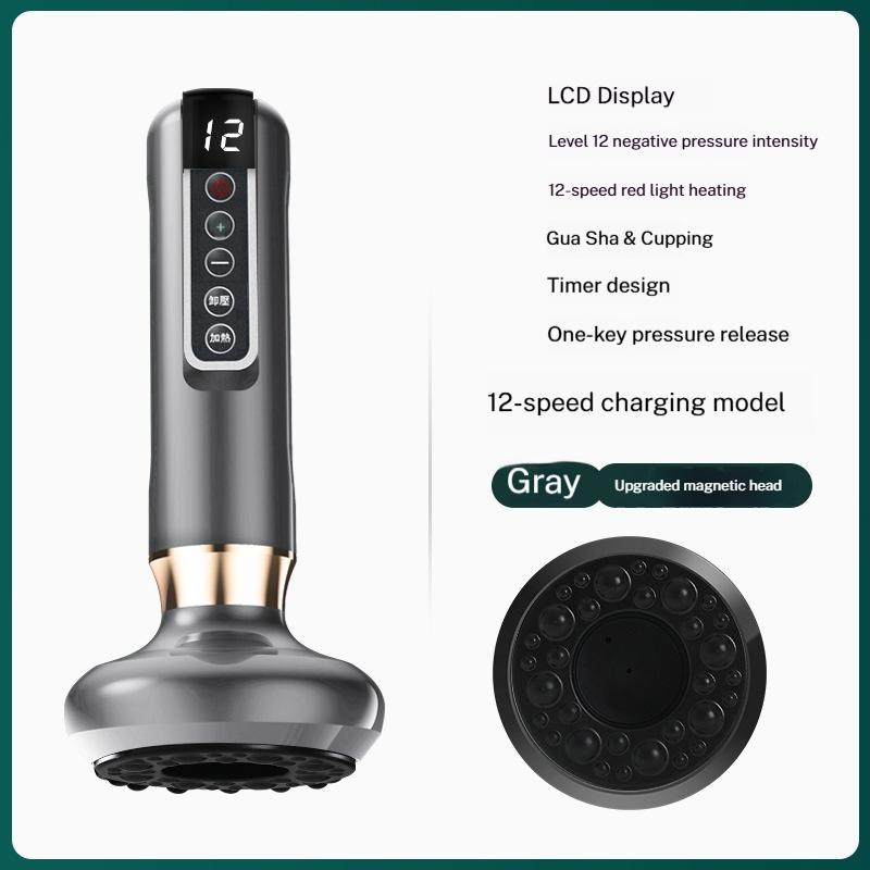 Electric Cupping Massager, Heating Vacuum Suction, Beauty Health Scraping Belly, Thighs, Arms Body Massage Tool