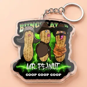 Mr Peanut Keychain, GOOP GOOP GOOP Meme Acrylic Charm, Gift for Meme Fans