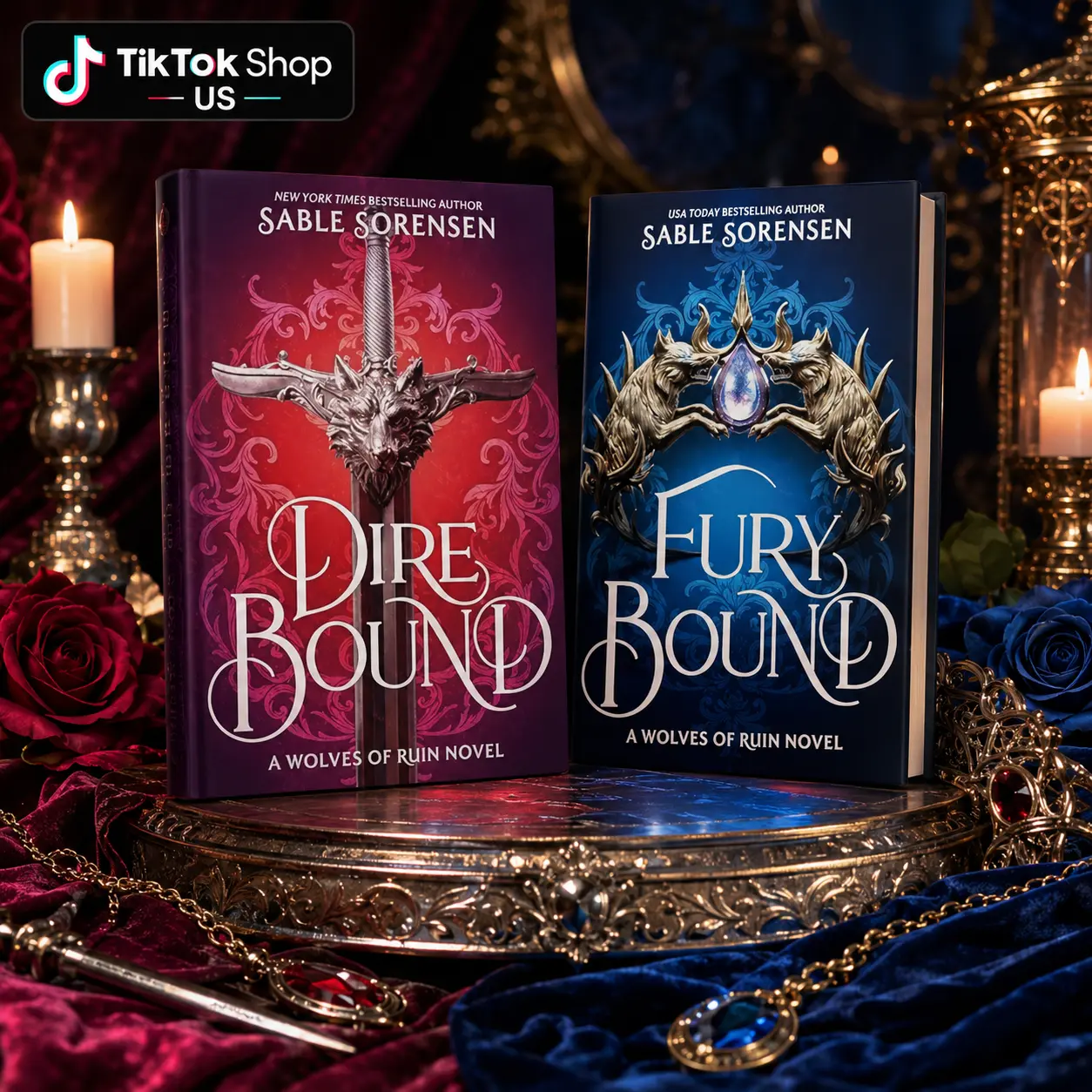 Sable Sorensen The Wolves of Ruin Collection - Dire Bound & Fury Bound Books, English Fantasy Romance Novels, Direwolf Adventure Series
