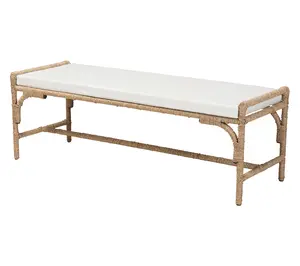 bali & pari Nasim Natural Seagrass and Metal Accent Bench