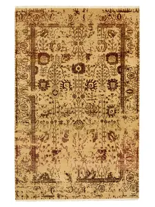 519 - Wine/Beige Modern Indian Rug
