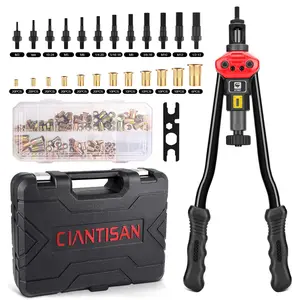 Rivet Nut Tool, GIANTISAN 16-Inch Rivnut Tool Kit with 12 Metric and SAE Mandrels, 176Pcs Rivet nut Assortment Kit, and Rugged Carrying Case toolssetbox dewalt