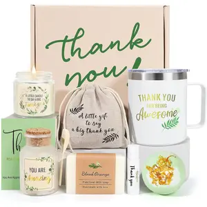 Thank You Gifts for Women, Employee Appreciation Gifts, 8PCS Thank You Gift Box Baskets for Coworkers Teacher Boss Secretary Nurse, Thank You for Being Awesome Farewell Spa Gratitude Box W/Tumbler