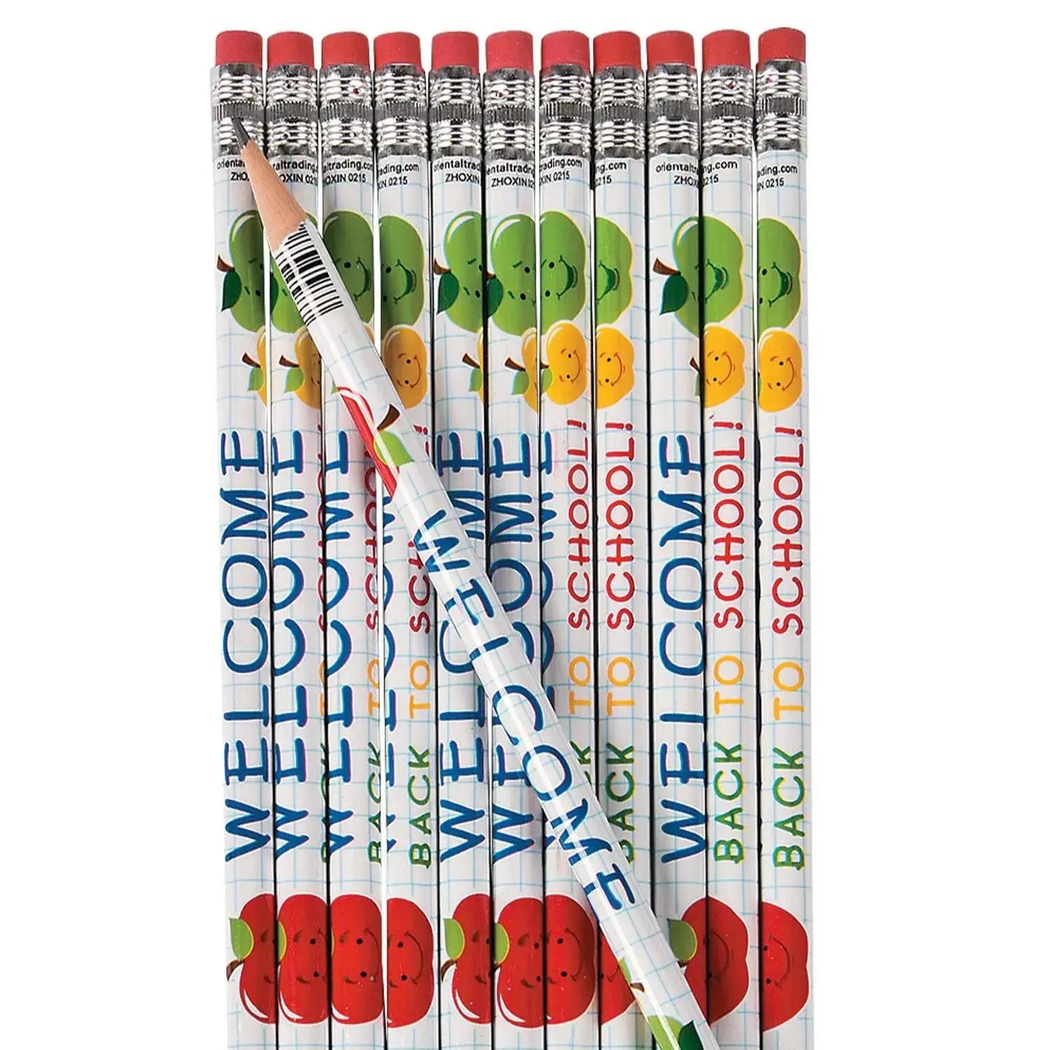 Colorful Welcome Back to School Wood Pencils - 7 1/4", 24 Pcs Colorful Welcome Back to School Wood Pencils - 7 1/4", 24 Pcs
