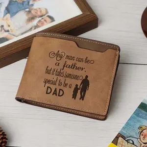Any Man Can Be A Father Engraved Wallet, Mens Bifold Wallet, Special Fathers Day Gift, Best Dad Gift For Him