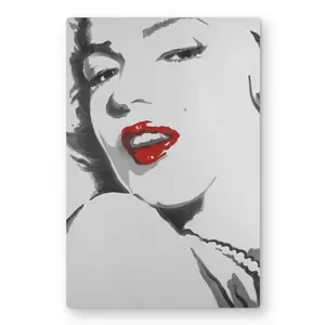 212 MAIN Lightweight Aluminum Metal Print - Marilyn Monroe Outline-Style Vintage Photo, 24x36 in Minimalist Design Unframed Wall Art, Home Decor Room Accent