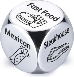 Fathers Day Dad Gifts from Daughter Son Wife Dad Birthday Gifts for Him Her Women Men Girlfriend Boyfriend Couple Anniversary Steel Food Decision Dice Funny Present for Christmas Stocking Stuffers