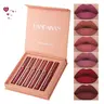 Long-lasting Matte Lip Glaze Set, 6 Counts/box Waterproof Lip Gloss, Moisturizing Hydrating Matte Lipstick, Suitable for All Occasions Lip Makeup, Lipgloss Moisturizer, Lip Products Makeup