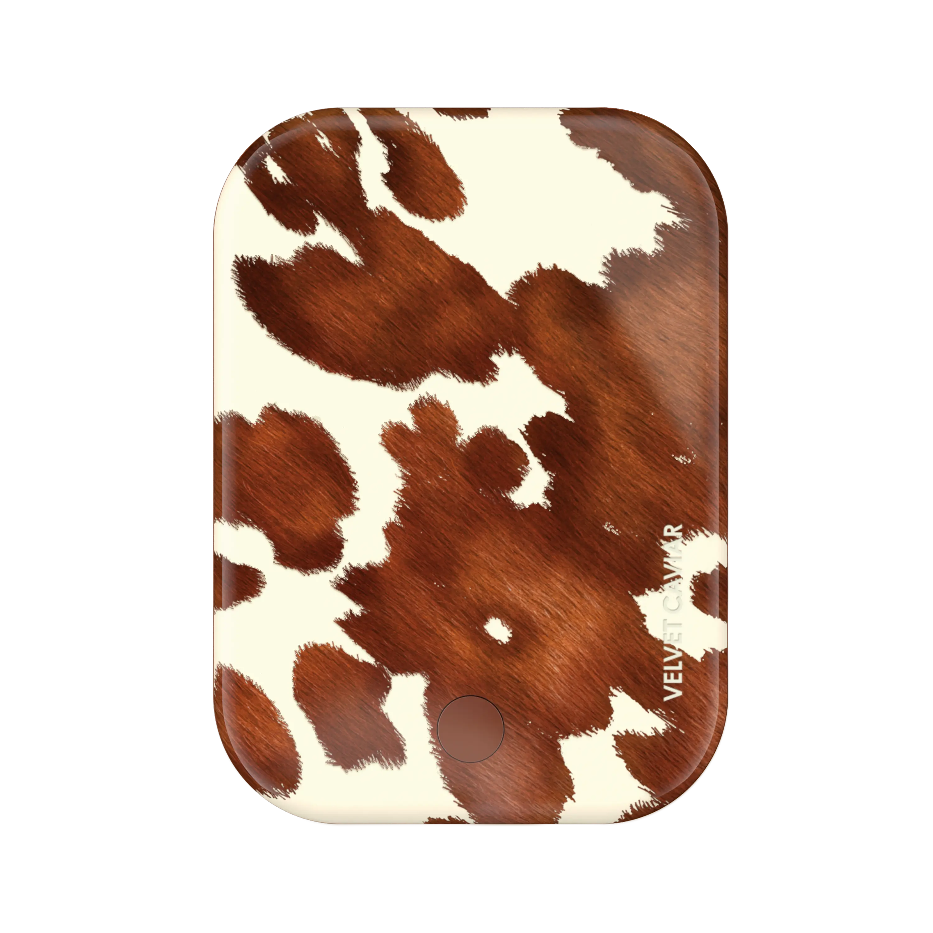 Velvet Caviar Cocoa Cow MagSafe Battery Power Pack - Portable iPhone Charger, EDC Gear, LED Display, Magnetic Snap-On Wireless Charging, Mini Fast Charge, Strong Magnetic Grip, iPhone-Compatible, Portable Charger, Fast Charging