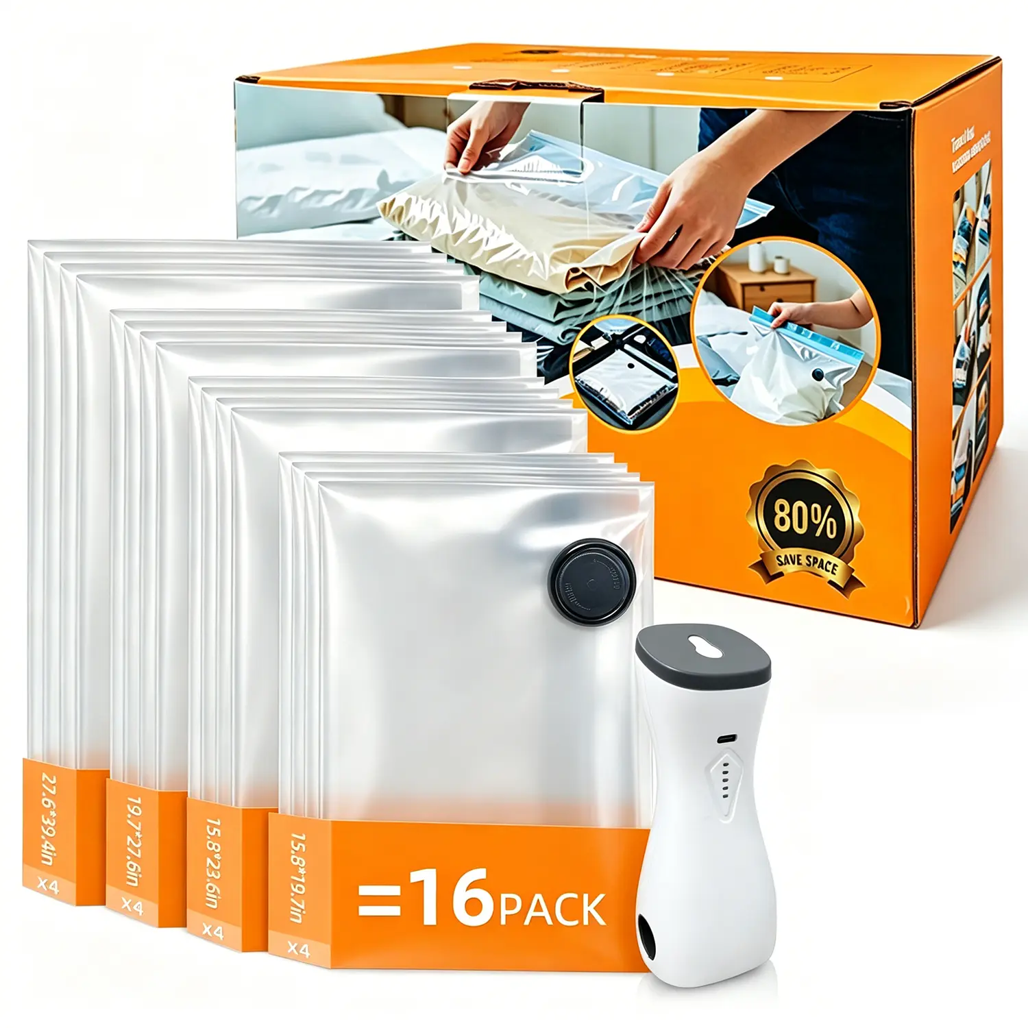 Rechargeable Pump(gray)+ 16 Bags