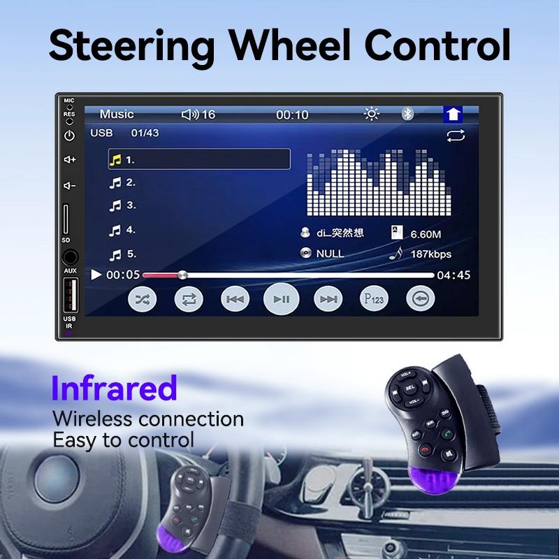 7 Inch 1din Car Multimedia Player, Carplay Display+radio, Car Display Screen, Supports Wired Apple Carplay/android Auto, Steering Wheel Control, Bluetooth-compatible 5.0