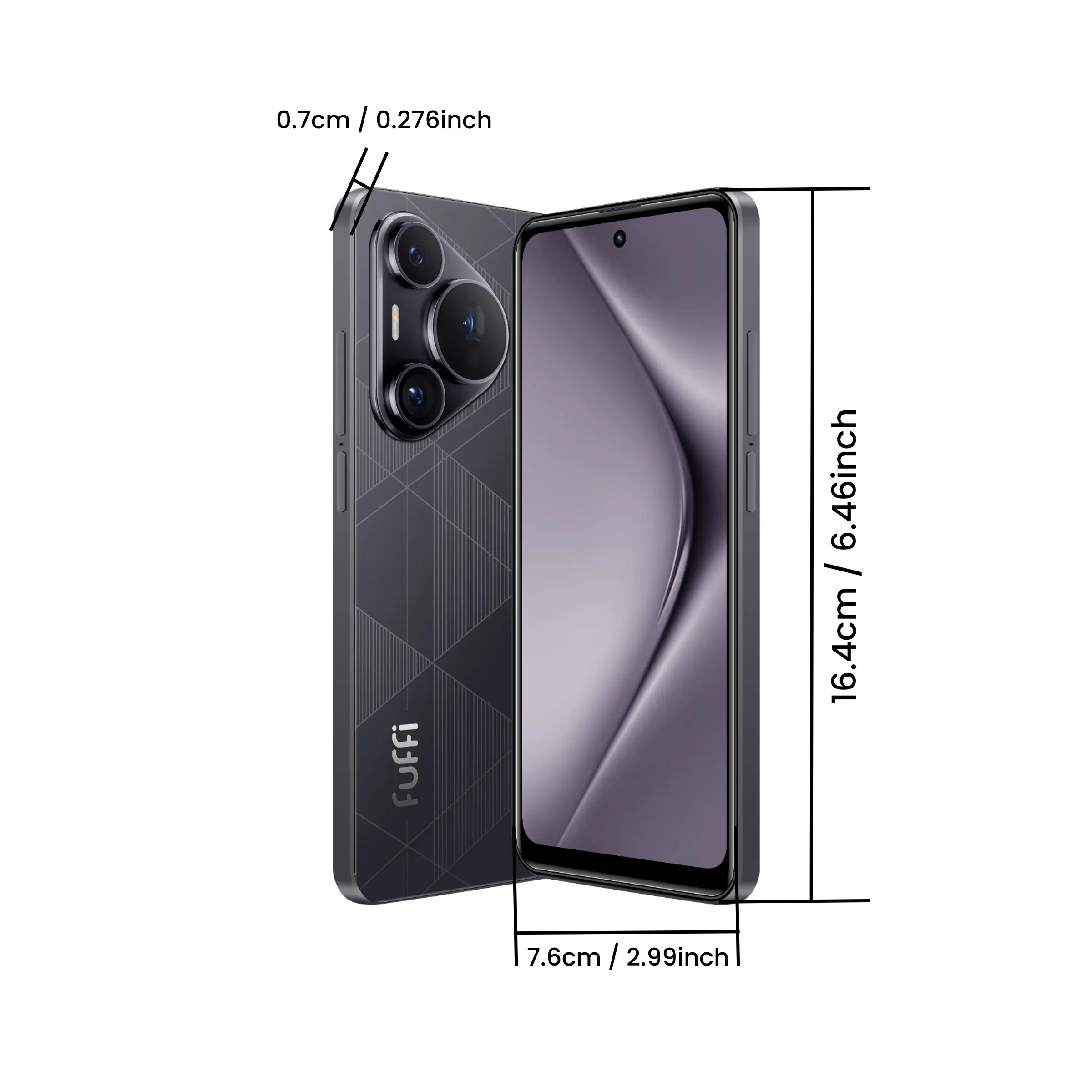 Fuffi Smartphone, Cellphone, Fingerprint Unlock, 6.56-Inch Display