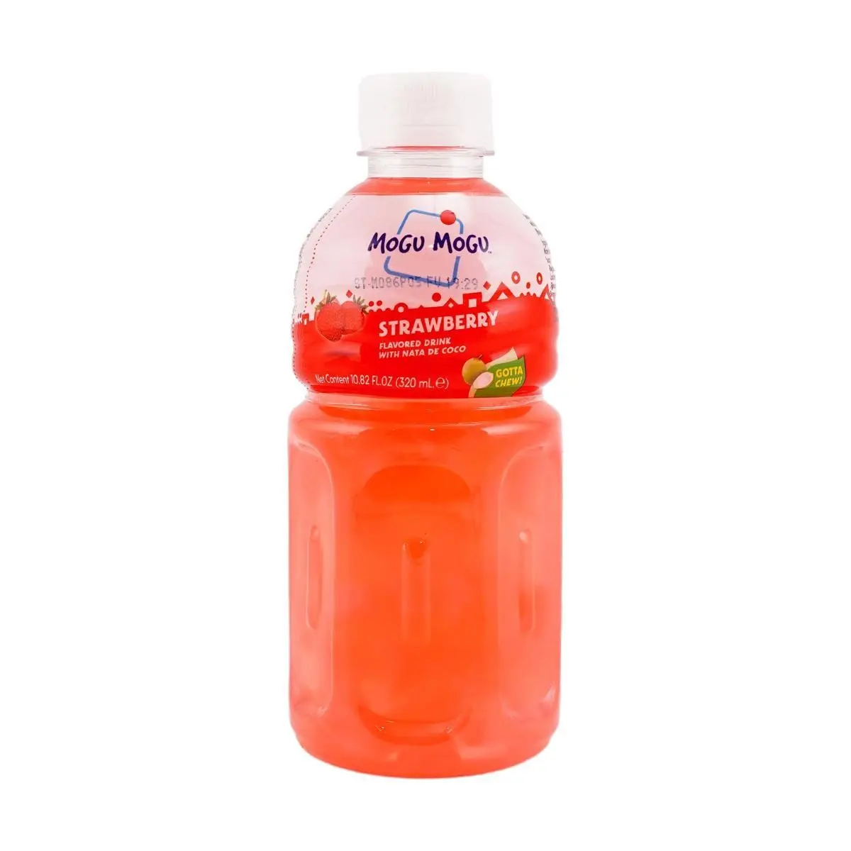 Mogu Mogu Strawberry Jelly Drink with Real Coconut Bits - 320ml Thai Beverage, Popular Drink