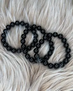 🖤 10mm Onyx Sphere Elastic Bracelet — Strength • Protection • Grounding