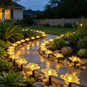 30 LED Turtle Solar Garden Decorative Lights with Warm Light, Easy to Install for Patios, Lawns, Villa Gardens, and Holiday Party Lighting