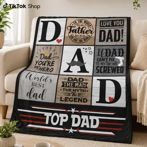 [Father's Day Gift] Top Dad Blanket, Dad The Man The Myth The Legend Throw Blanket, Cozy Father’s Day Gift Blanket For Dad From Family