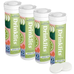 Drinklits Lemon-Lime Daily Hydration Tablets (4) Tube Bundle