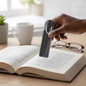Black Mudcloth Bookmark Sturdy Aluminum Construction with Page Grip Slot Ideal Gift for Book Lovers Vibrant Colors Rounded Edges Assembled in USA