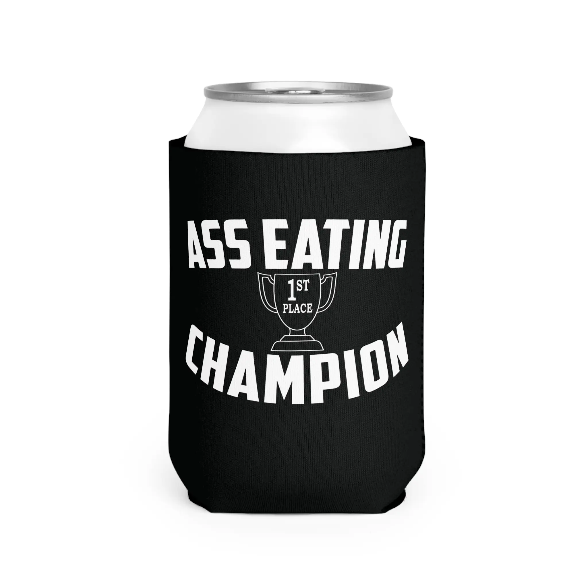 Ass eating Champion 1st Place beer Coolie Drinkware Mug Tumbler Holder Reusable Washable Beach Beverage Cold-Hot Insulator party gift Insulated