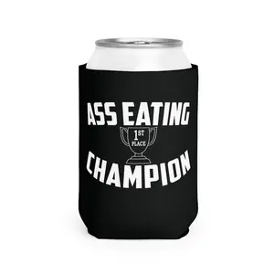 Ass eating Champion 1st Place beer Coolie Drinkware Mug Tumbler Holder Reusable Washable Beach Beverage Cold-Hot Insulator party gift Insulated