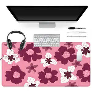 Extra Large Floral Pattern Mouse Pad Pink and White Flower Design Gaming Mouse Pad 35x16 Inch Computer Keyboard Mousepad Suitable for Families, Offices and Schools. Perfect Gift for Family Members and Friends