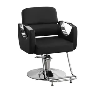 Barber Chair Salon Chair for Hair Stylist Adjustable Hydraulic Styling Chair with 360 Degrees Rolling Swivel for Salon Barbershop Tattoo Shampoo Beauty Equipment, Black