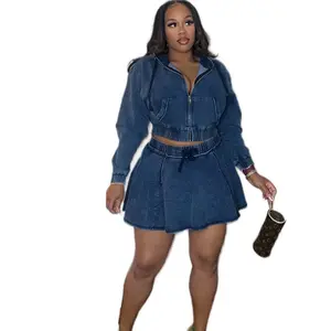 Princess Denim look skirt set